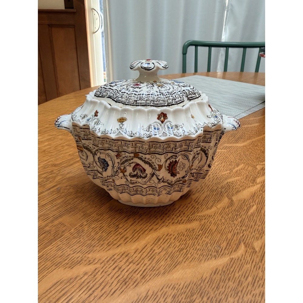 Antique Copeland Spode Huge Florence Sugar Bowl + Lid Old Mark